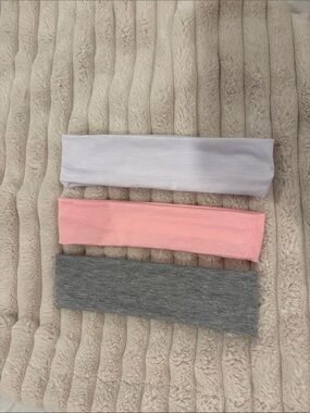 Women's Stretch Headband Trio in White, Pink & Gray